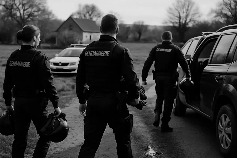Équipe en uniforme prête à intervenir sur une scène en zone rurale nivernaise.